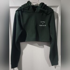 🌷Peace Collective Dark Green Crop Hoodie by ""Home is Toronto"🌷size XS